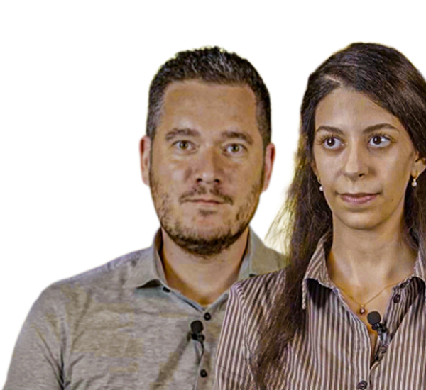 Dominik Pfundstein & Rawan Abdelheim presenting key features.